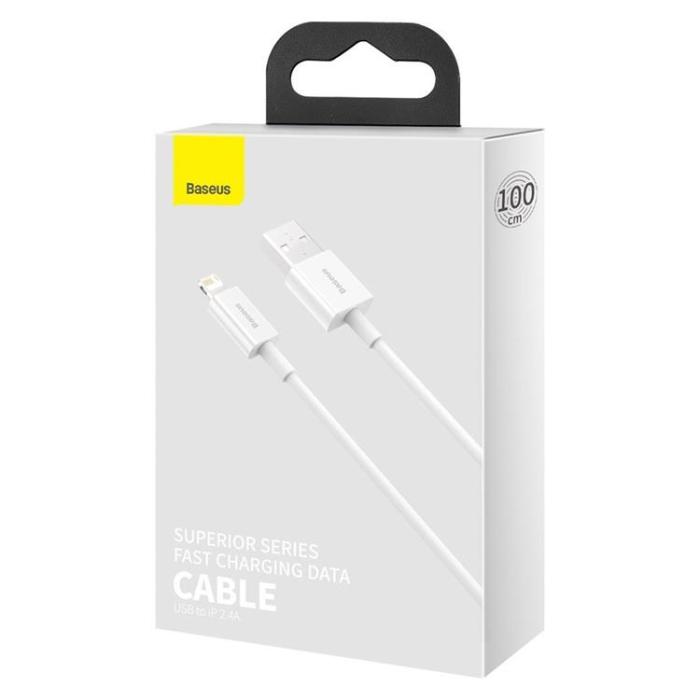 BASEUS - Baseus USB-A till Lightning kabel 1m Superior - Vit
