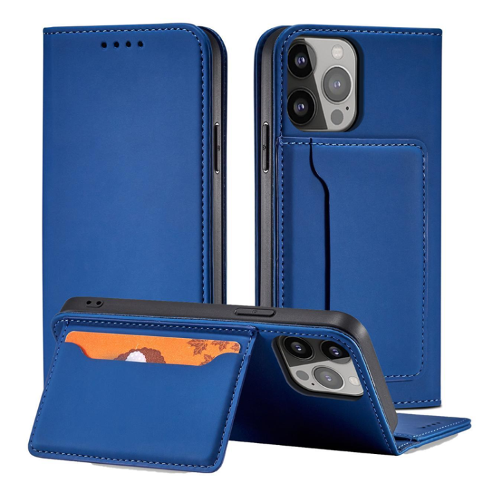 OEM - Galaxy A34 5G Plånboksfodral Magnet Card Flip Stativ - Blå