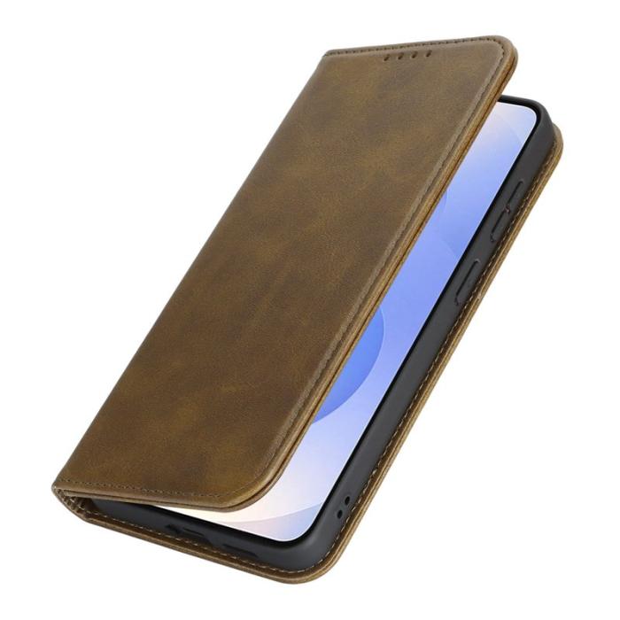 OEM - Mobilfodral för Samsung Galaxy S26 Plus Konstläder Magnetiskt - Mörkgrön