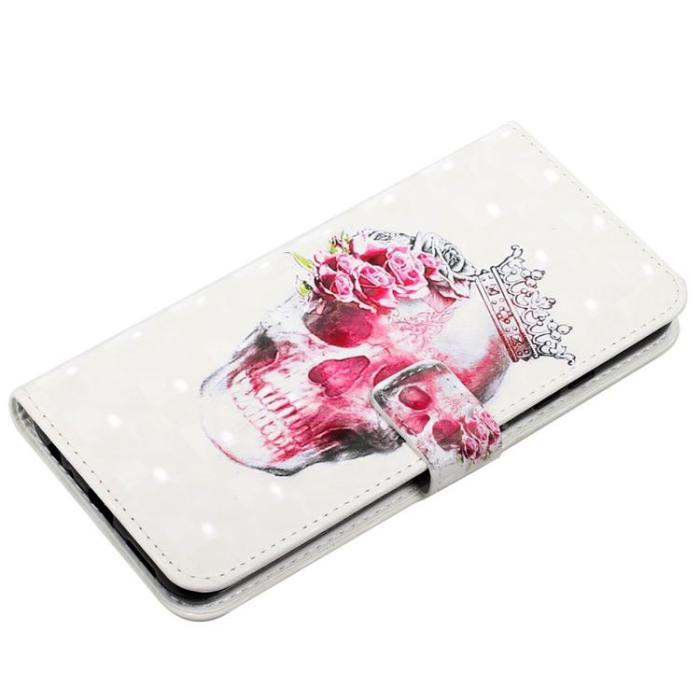 A-One Brand - iPhone 14 Plånboksfodral Folio Flip - Crown Skull