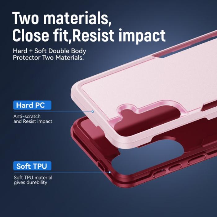 OEM - Mobilskal för Samsung Galaxy S26 PC + TPU Militärklass - Rosa