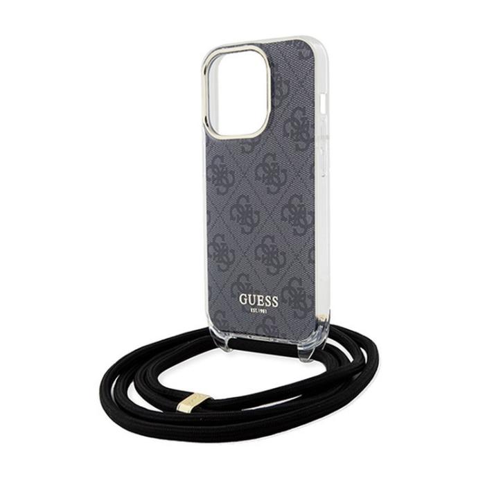 Guess - Guess iPhone 15 Pro Mobilhalsband Skal Print - Svart