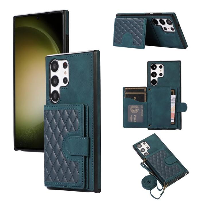 OEM - Mobilskal för Samsung Galaxy S26 Ultra Kickstand TPU + PU - Grön