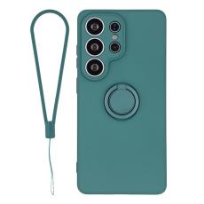 OEM - Mobilskal f&ouml;r Samsung Galaxy S26 Ultra Silikon med Ring Kickstand - M&ouml;rkgr&ouml;n