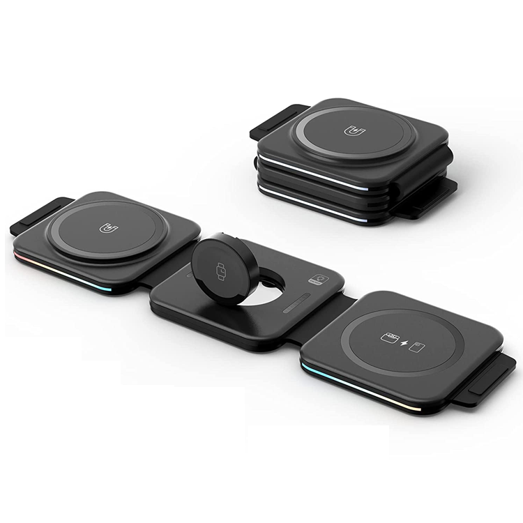 3in1 Magsafe Trådlös Resa Laddare - Svart (Svart) | 505295 | AlltMobil