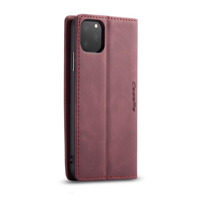 Caseme - CASEME 013 Flip Leather Plånboksfodral för iPhone 11 Pro Max - Vinröd