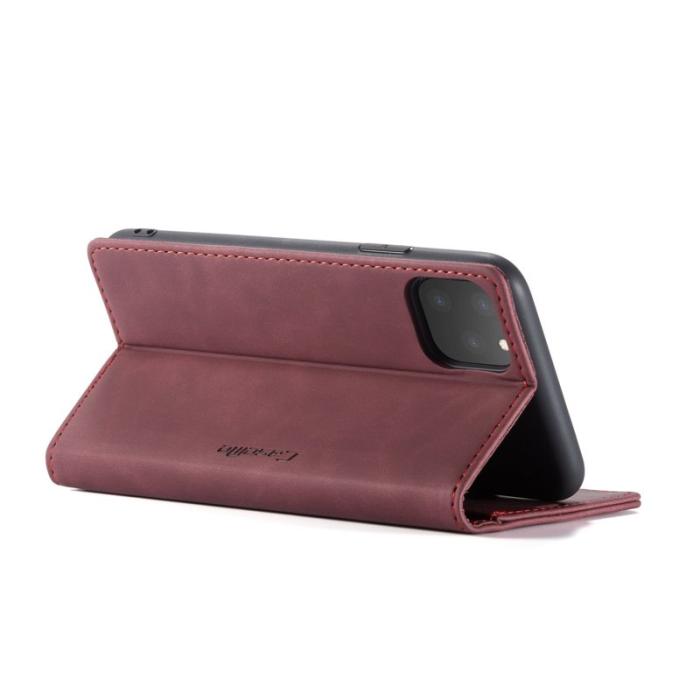 Caseme - CASEME 013 Flip Leather Plånboksfodral för iPhone 11 Pro Max - Vinröd