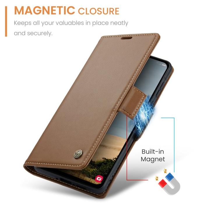 Caseme - CASEME Plånboksfodral Konstläder för Samsung Galaxy A56 5G - Brun