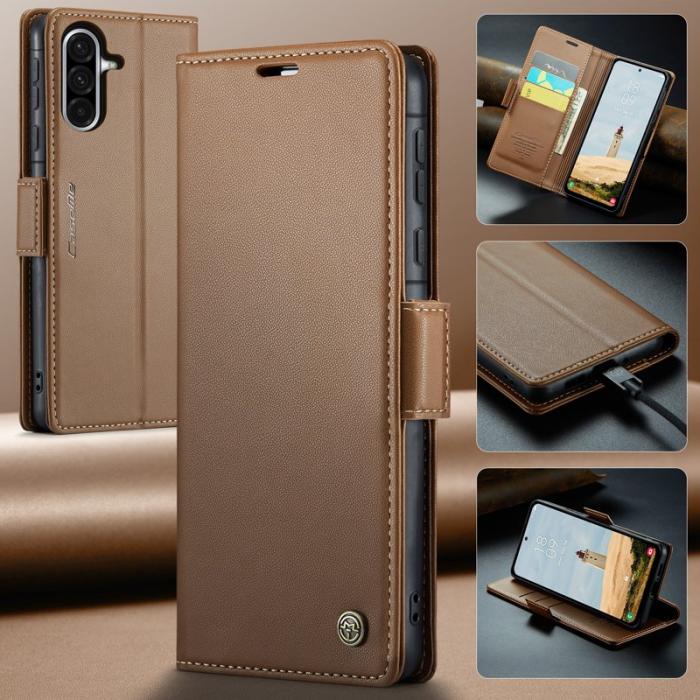 Caseme - CASEME Plånboksfodral Konstläder för Samsung Galaxy A56 5G - Brun