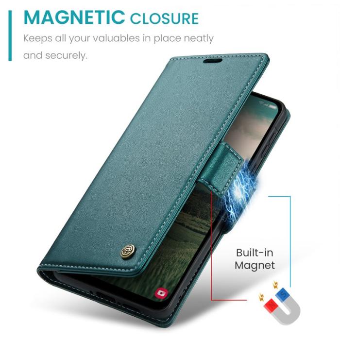 Caseme - CASEME Plånboksfodral Konstläder för Samsung Galaxy A56 5G - Grön