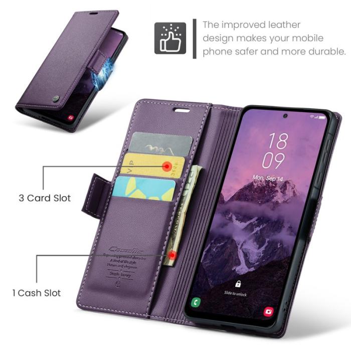 Caseme - CASEME Plånboksfodral Konstläder för Samsung Galaxy A56 5G - Lila