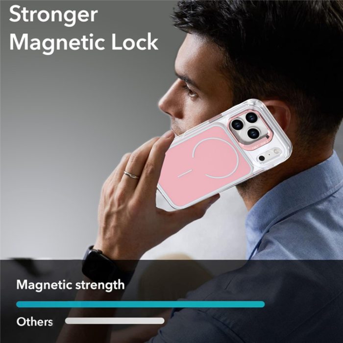 A-One Brand - iPhone 17 Pro Max Mobilskal MagSafe Lens Kickstand TPU + PC - Rosa