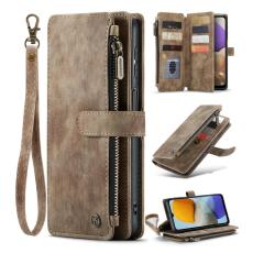 Caseme - CASEME Konstl&auml;der Pl&aring;nboksfodral f&ouml;r Samsung Galaxy A23/M23/F23 5G - Brun