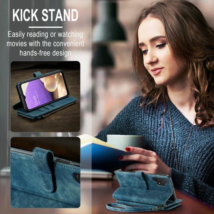 Caseme - CASEME Konstläder Plånboksfodral för Samsung Galaxy A23/M23/F23 5G - Blå