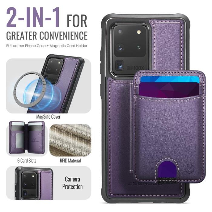 OEM - JEEHOOD Samsung Galaxy S20 Ultra Fodral KonstLäder - Lila