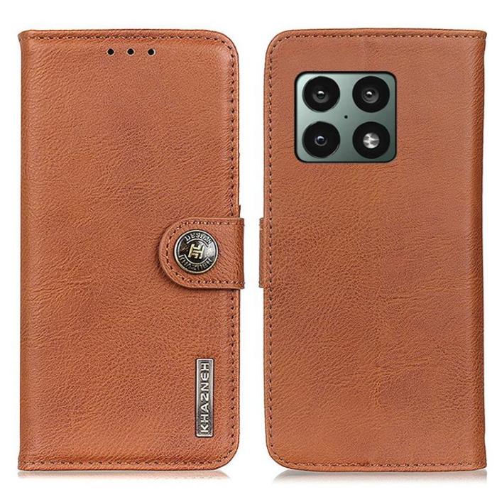 KHAZNEH - KHAZNEH OnePlus 10 Pro 5G Plånboksfodral Magnetic Flip - Brun