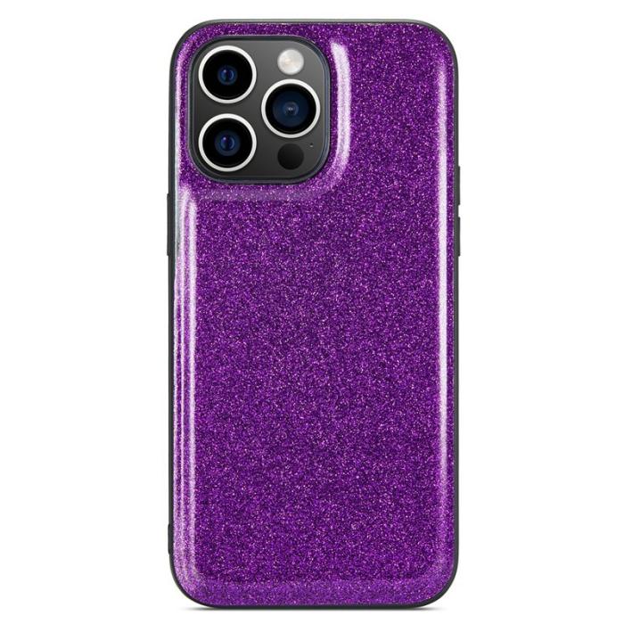 DG.MING - DG.MING Mobilskal till iPhone 12 Pro Max Glitter PU Läder + PC + TPU Lila