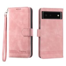 DIERFENG - DIERFENG DF-03 Pl&aring;nboksfodral f&ouml;r Google Pixel 6 - Konstl&auml;der - Rosa