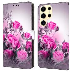OEM - Samsung Galaxy S26 Ultra Pl&aring;nboksfodral St&auml;llning M&ouml;nstertryck Konstl&auml;der - Lila
