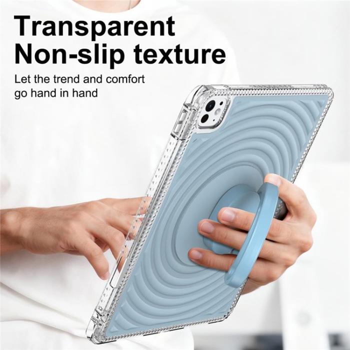 A-One Brand - iPad Pro 11 (2025 / 2024) Skal Kickstand Wave Pattern - Babyblå