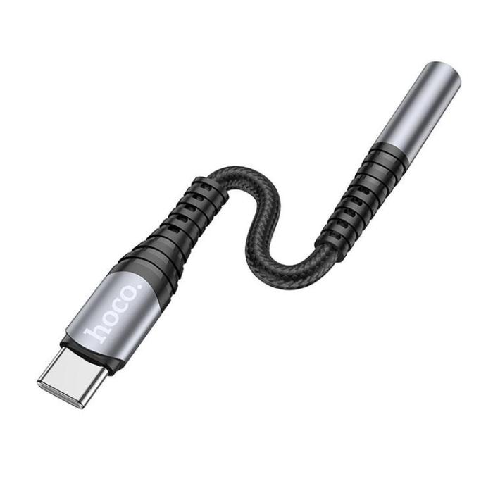 Hoco - HOCO AUX 3.5mm till USB-C Adapter LS33 - Grå