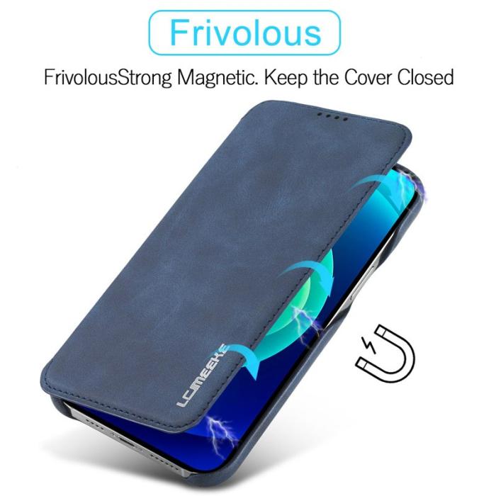 LC.imeeke - LC.IMEEKE iPhone 14 Plus Fodral KonstLäder - Blå