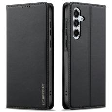 LC.imeeke - LC.IMEEKE L1 Series Samsung Galaxy A34 Pl&aring;nboksfodral Konstl&auml;der - Svart