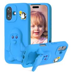 OEM - Penguin Mobilskal till iPhone 17 Kickstand St&ouml;tt&aring;lig EVA - Bl&aring;