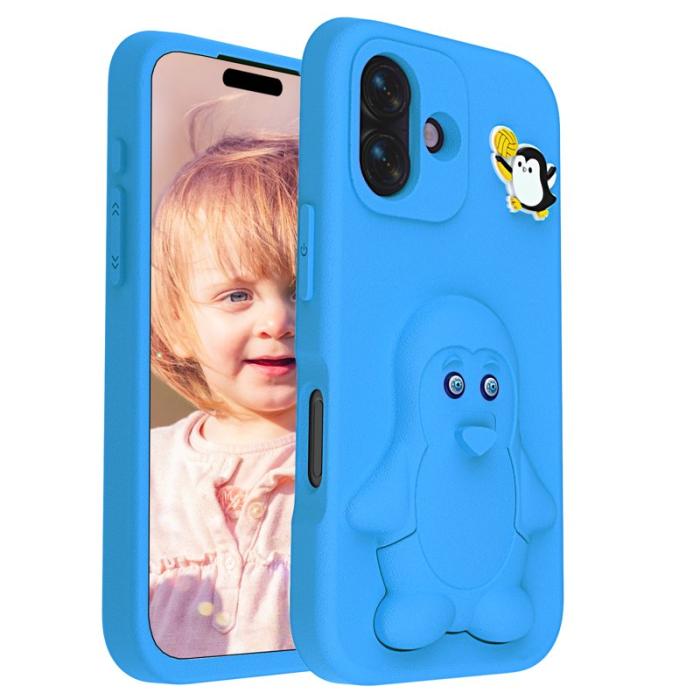 OEM - Penguin Mobilskal till iPhone 17 Kickstand Stöttålig EVA - Blå