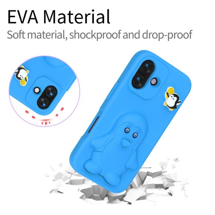 OEM - Penguin Mobilskal till iPhone 17 Kickstand Stöttålig EVA - Blå