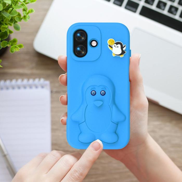 OEM - Penguin Mobilskal till iPhone 17 Kickstand Stöttålig EVA - Blå