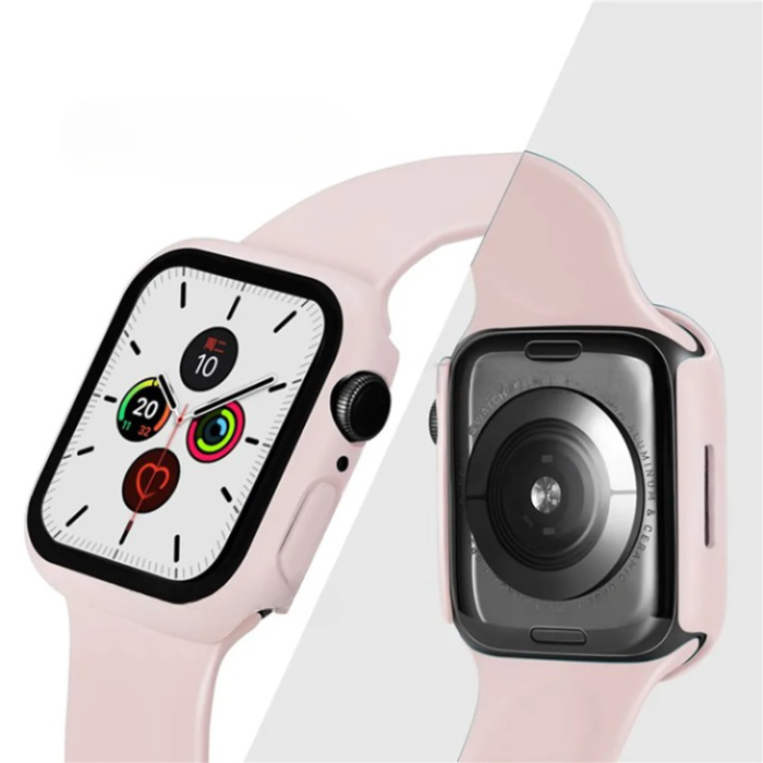 OEM - 2-i-1 Skal med Hädat glas Apple Watch 7/8 (45mm) - LjusRosa