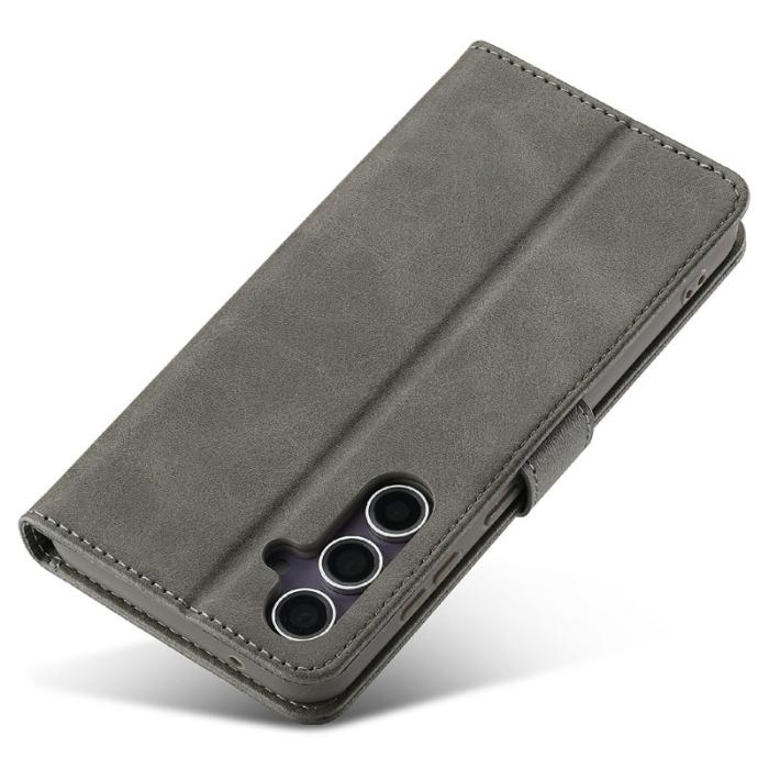 LC.imeeke - LC.IMEEKE Samsung Galaxy S25 Plånboksfodral Konstläder - Grå