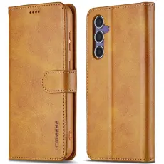 LC.imeeke - LC.IMEEKE Samsung Galaxy S25 Pl&aring;nboksfodral Konstl&auml;der - Gul