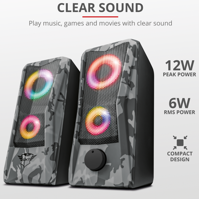 Trust - TRUST GXT 606 Javv RGB 2.0 Gaming Speakers