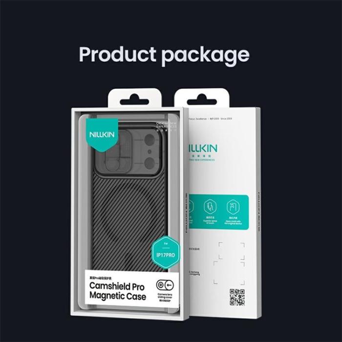 Nillkin - NILLKIN iPhone 17 Pro Max Mobilskal MagSafe Med Kamera Slider - Svart