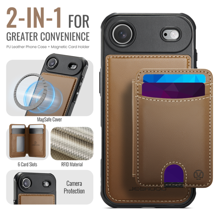 JEEHOOD - JEEHOOD iPhone Air Mobilskal MagSafe Detachable Korthållare