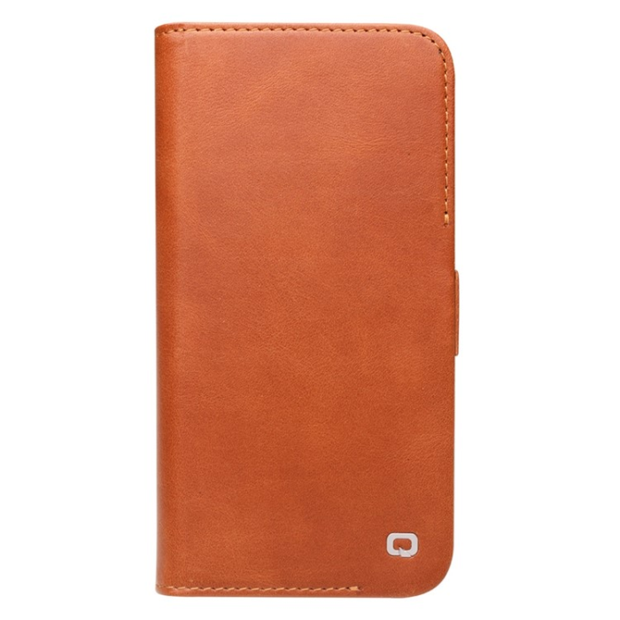 QIALINO - QIALINO iPhone 14 Plus Plånboksfodral Äkta läder - Brun
