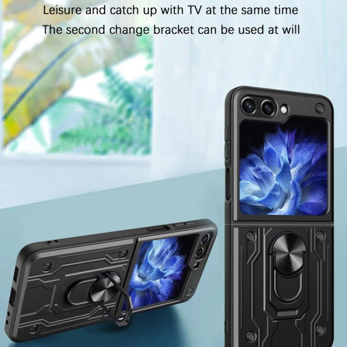 Taltech - Galaxy Z Flip 6 5G Mobilskal Stativ - Grå