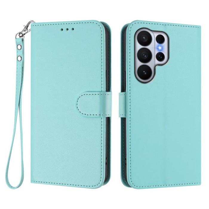 OEM - Samsung Galaxy S26 Ultra Fodral Äkta Läder Ställ - Mintgrön