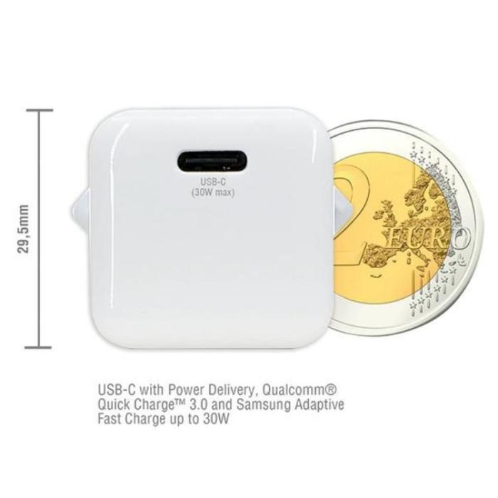 4smarts - 4smarts Snabbladdare 30W 1xUSB-C Med Lightning Kabel - Vit
