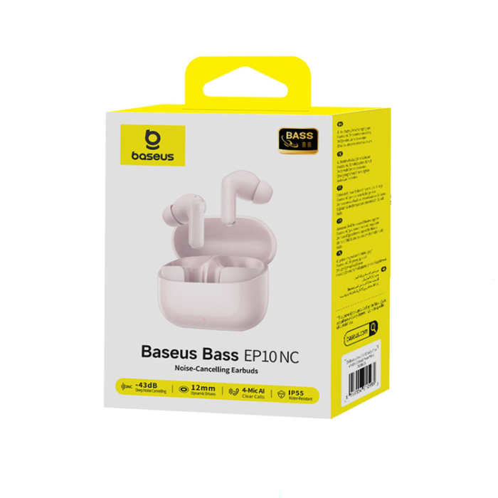 BASEUS - BASEUS EP10 TWS Trådlösa Hörlurar In-Ear med ANC - Rosa