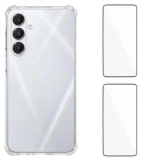 WANLONFENG - WANLONFENG Galaxy A17 Mobilskal Med 2Pcs Härdat glas - Transparent