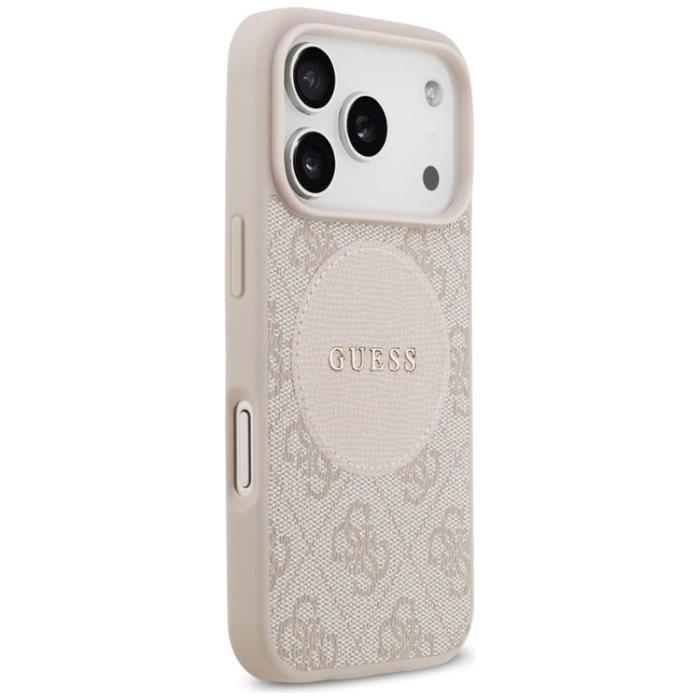 Guess - Guess iPhone 17 Pro Mobilskal MagSafe 4G Circle Classic Logo - Rosa