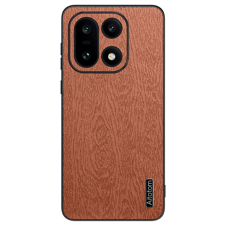 OnePlus 15 5G Mobilskal Wood Texture PU Läder - Brun (Brun) | 2353 | AlltMobil