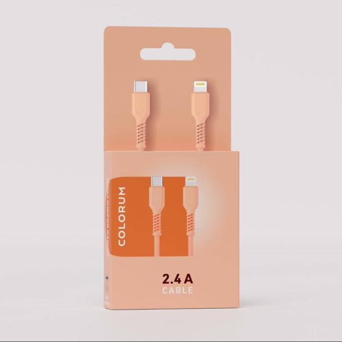 Colorum - Colorum USB-C till Lightning Kabel 1.8m 2.4A - Peach