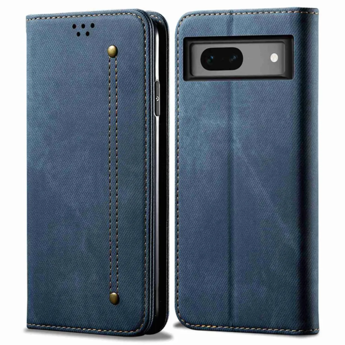 Taltech - Google Pixel 7A Plånboksfodral Texturerat - Blå