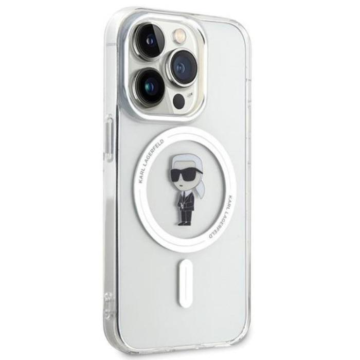 KARL LAGERFELD - Karl Lagerfeld iPhone 15 Pro Max Mobilskal Magsafe IML Ikonik - Clear