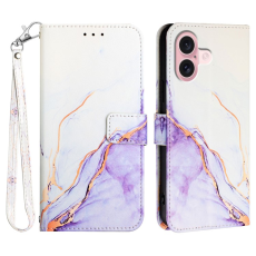 A-One Brand - iPhone 16 Plus Plånboksfodral Marble Pattern Med Rem LS006