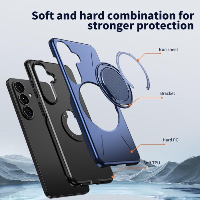 OEM - Mobilskal till Samsung Galaxy S26 Magnetiskt TPU + PC Baksida med Ställ - Blå